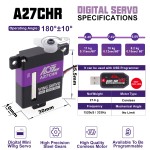 Original AGFRC A27CHR Metal Gear 10.2KG High Torque 8.4V HV 0.10s High Speed 10mm Programmable Digital Slim Wing CLS RC Car